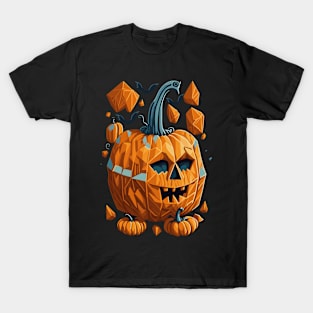 Geometric Halloween Pumpkin T-Shirt